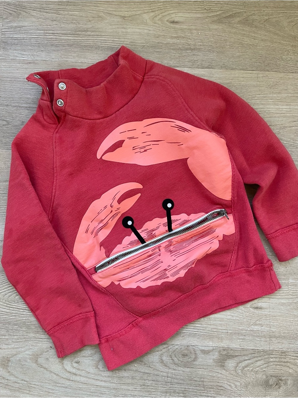 Oshkosh Genuine Kids Red Crab Pullover Sweatshirt with Zip Pocket 5T